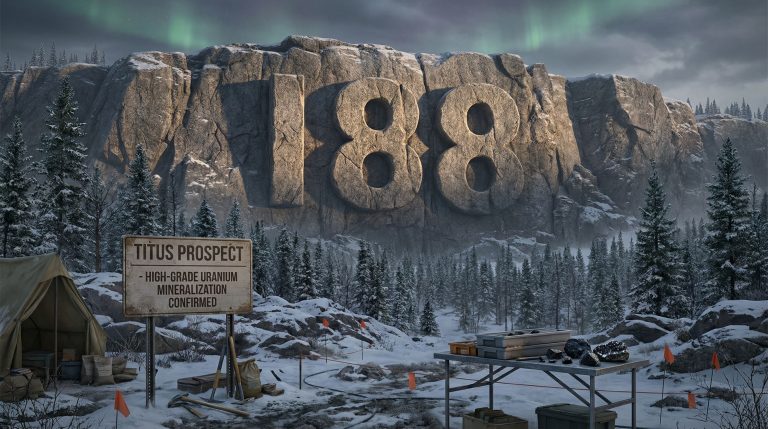 Infini Resources Ltd-I88-Uranium prospecting site in snowy wilderness.