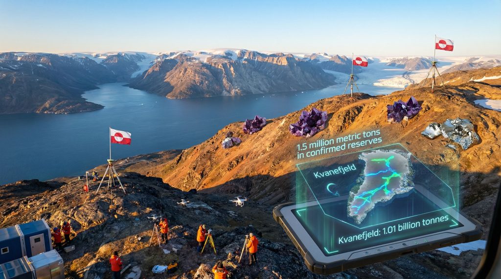 Greenland rare earth potential illustrated in landscape.