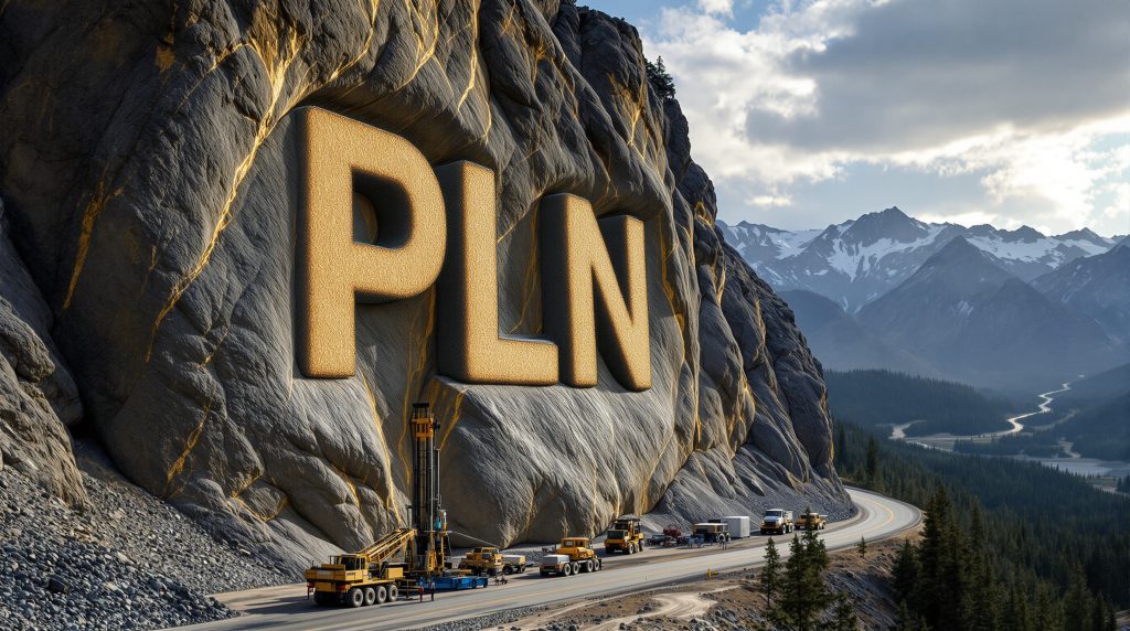 Pioneer Lithium Ltd-PLN-PLN letters carved into mountain landscape.
