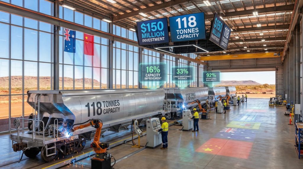Rio Tinto Pilbara rail car assembly line.