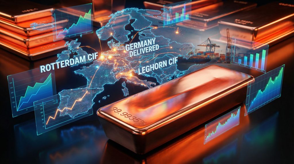 European copper cathode premium pricing map.