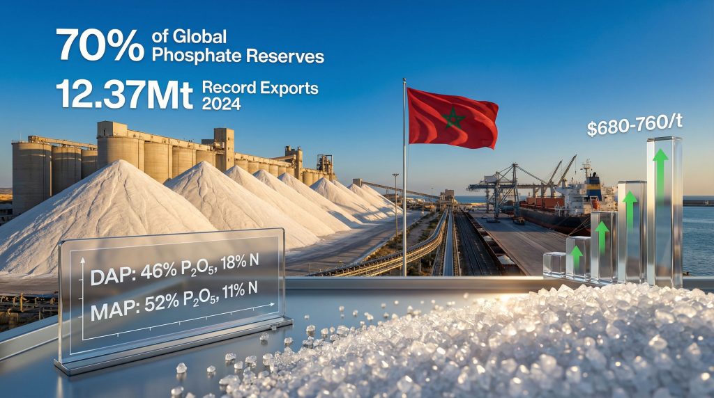 Morocco’s OCP dominates global phosphate exports.