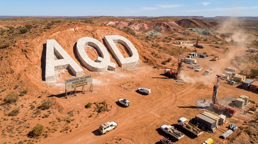 Ausquest Ltd-AQD-Mining site with AQD rock formation.
