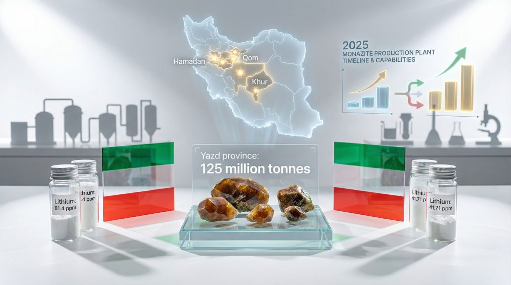 Iran’s rare earth and lithium industries map.