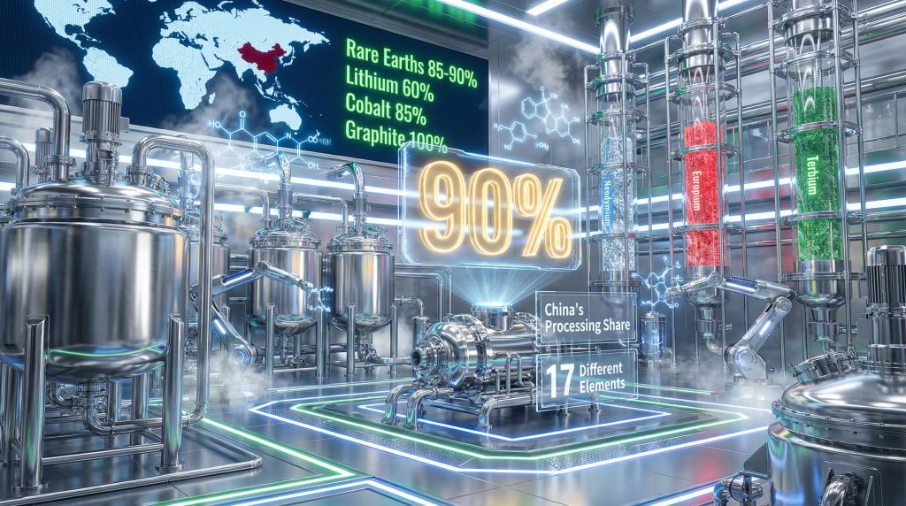 China's stranglehold on rare earth refining illustrated.