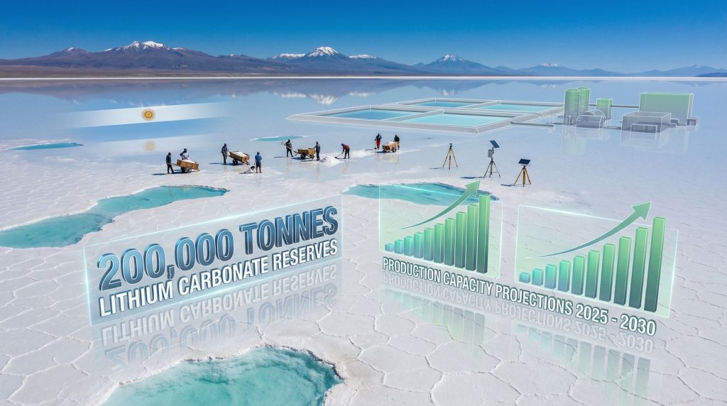Salinas Grandes Salt Flat mining project illustration.