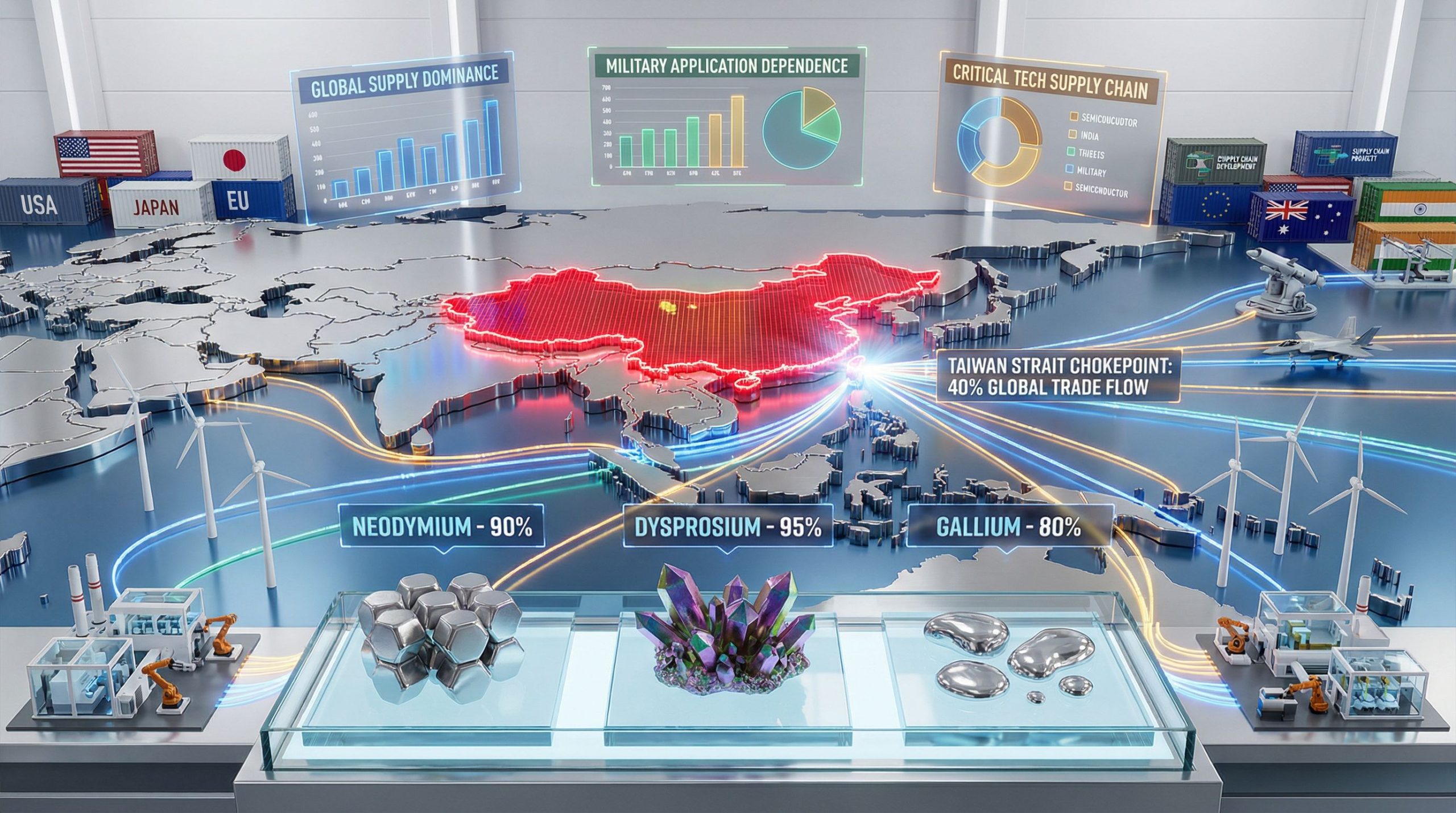 Rare Earth Supply Chain Vulnerabilities in Taiwan Conflict