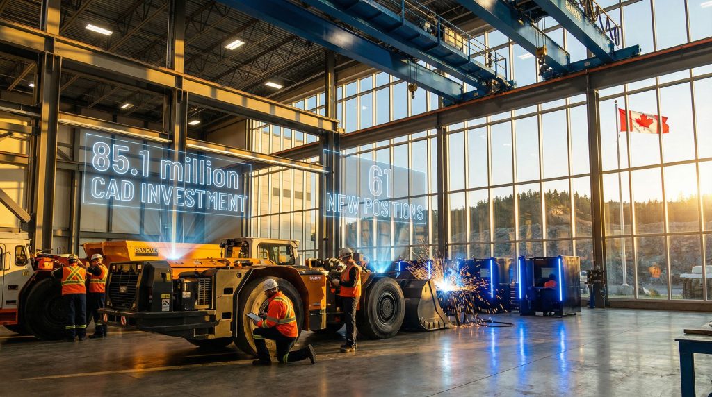 Sandvik New Sudbury Facility with workers.