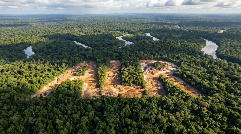 Altair Minerals Ltd-ALR-Deforestation spelling out "AIR" in forest.