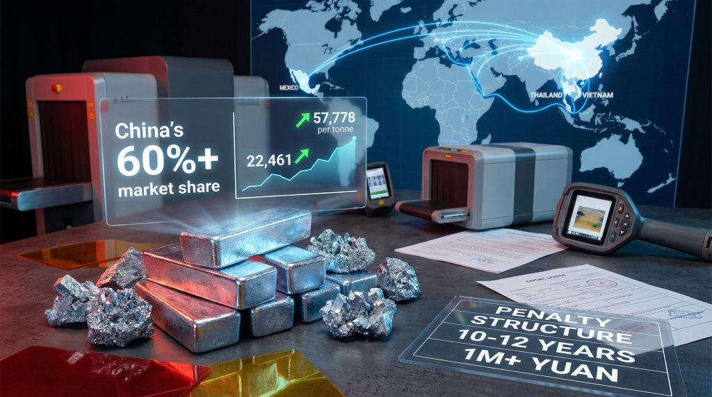 Antimony ingots smuggling visualization in China.
