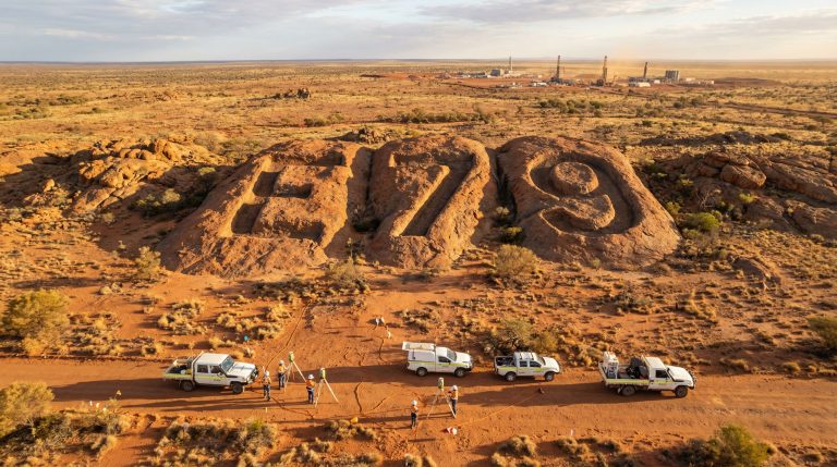 E79 Gold Mines Ltd-E79-E79 Resources logo carved into landscape.