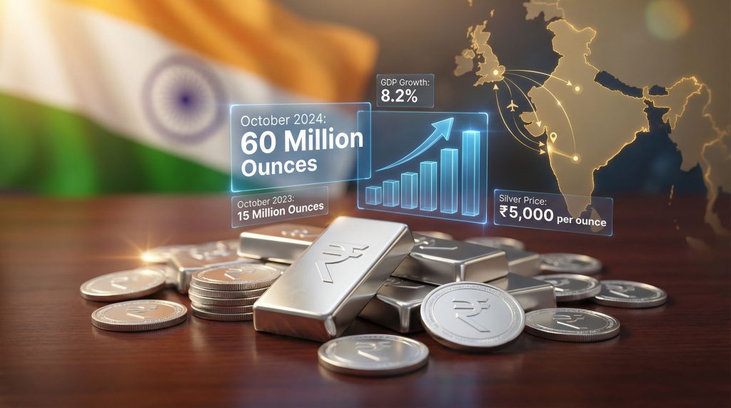 Rising silver demand in India forecast.