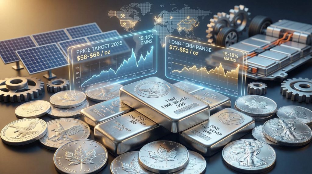 Silver price forecast with investment projections.
