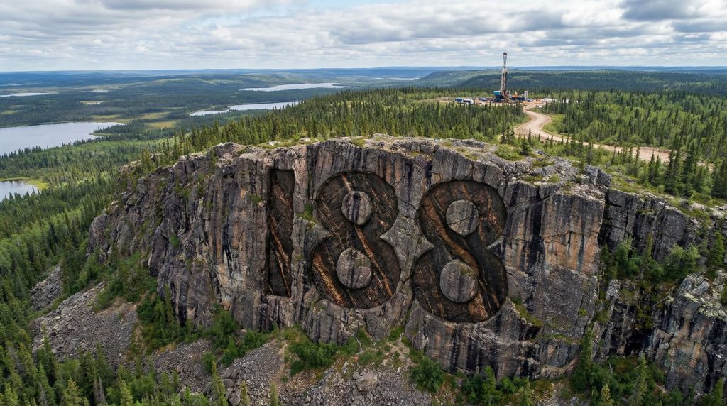 Infini Resources Ltd-I88-Rock formation with "188" in wilderness.