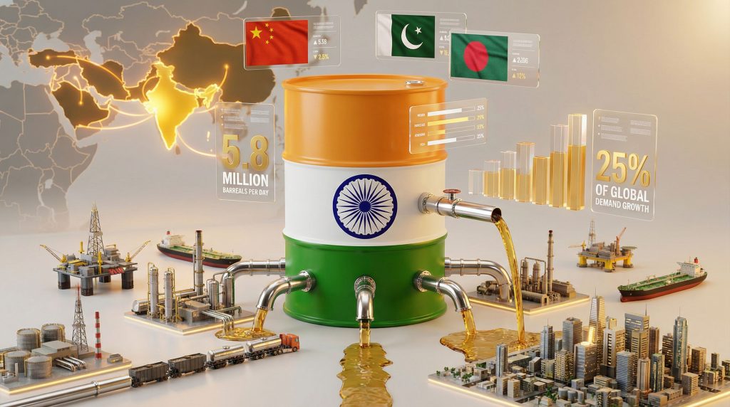 Indian market leads global oil demand.