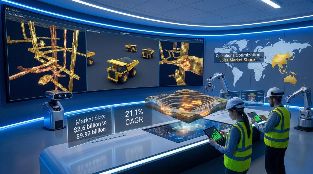 AI in mining industry transformation showcased innovatively.