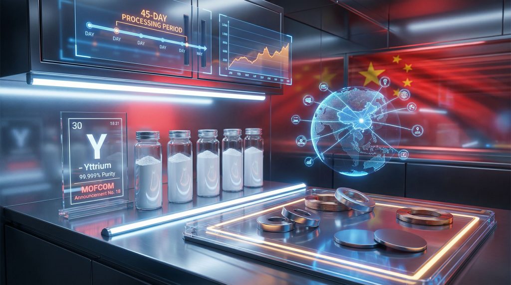 Yttrium export controls in China depicted.