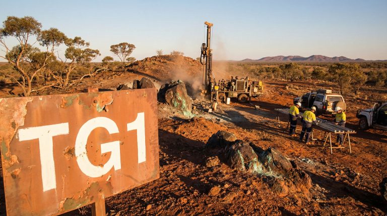 Techgen Metals Ltd-TG1-TG1 exploration site with drilling equipment.