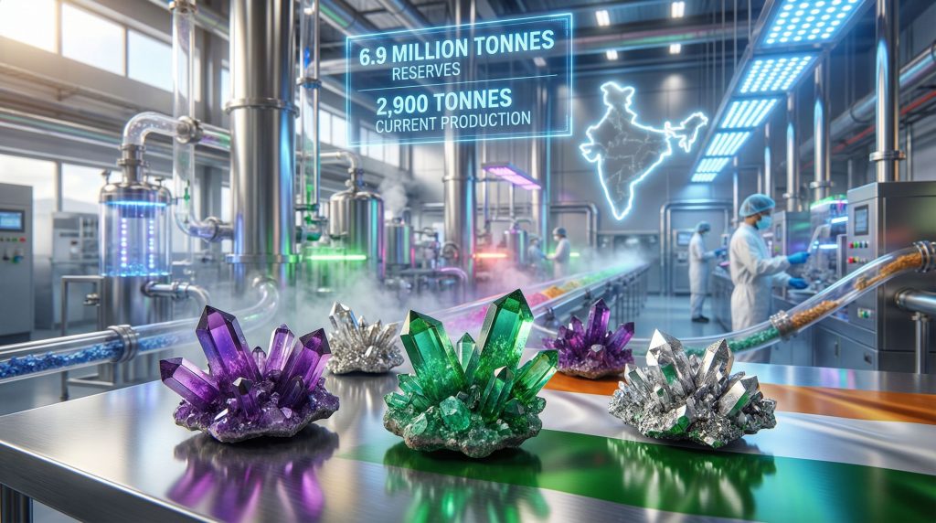 India's rare earth processing challenges visualized.