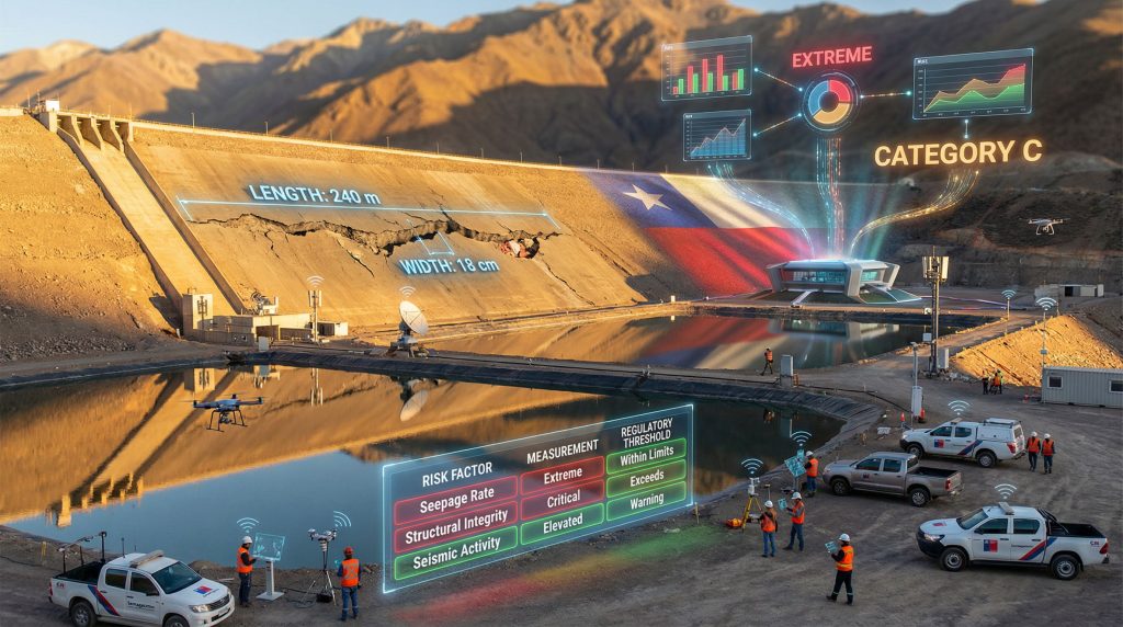 Quebrada Blanca dam monitoring technology overview.
