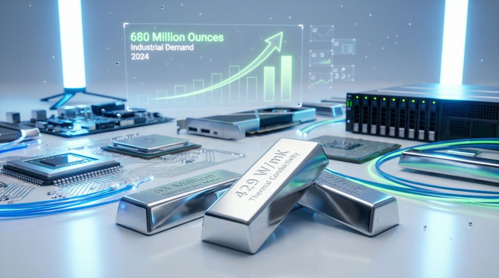 Silver in artificial intelligence powering technology.