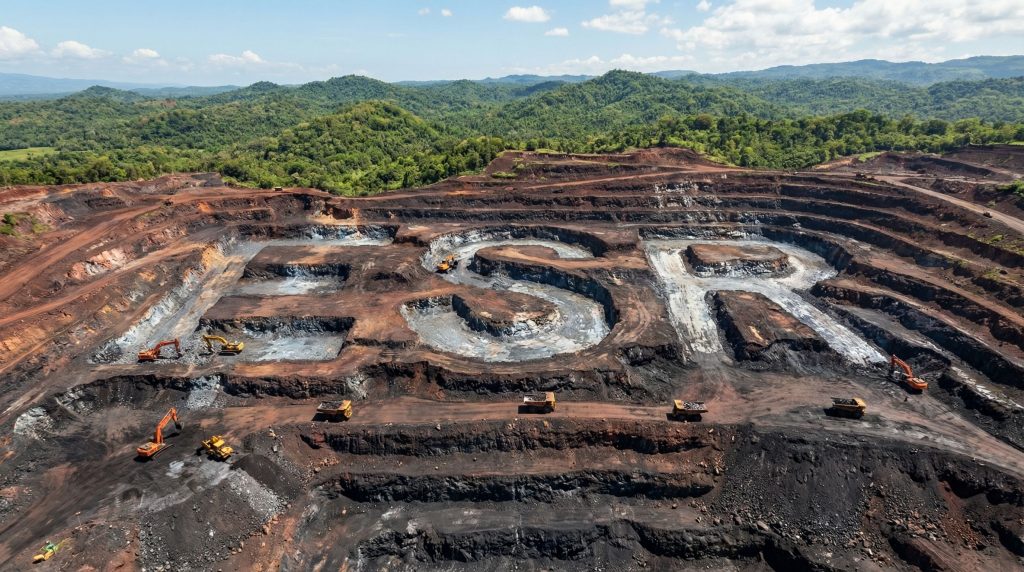 Estrella Resources Ltd-ESR-Open-pit mining site with machinery.