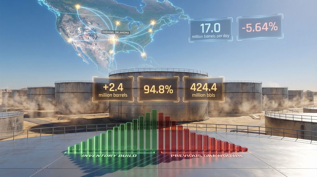 U.S. Crude Stocks Surprise Build visualized.