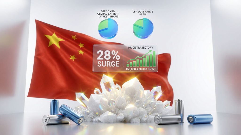 China experiences 28% lithium price surge.