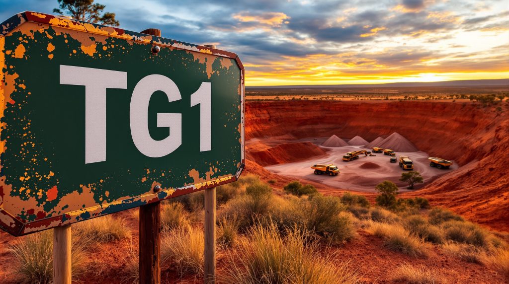 Techgen Metals Ltd-TG1-TG1 excavation site at sunset.