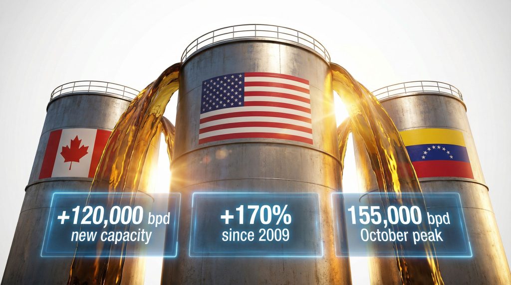 US Gulf sour crude supply increases significantly.