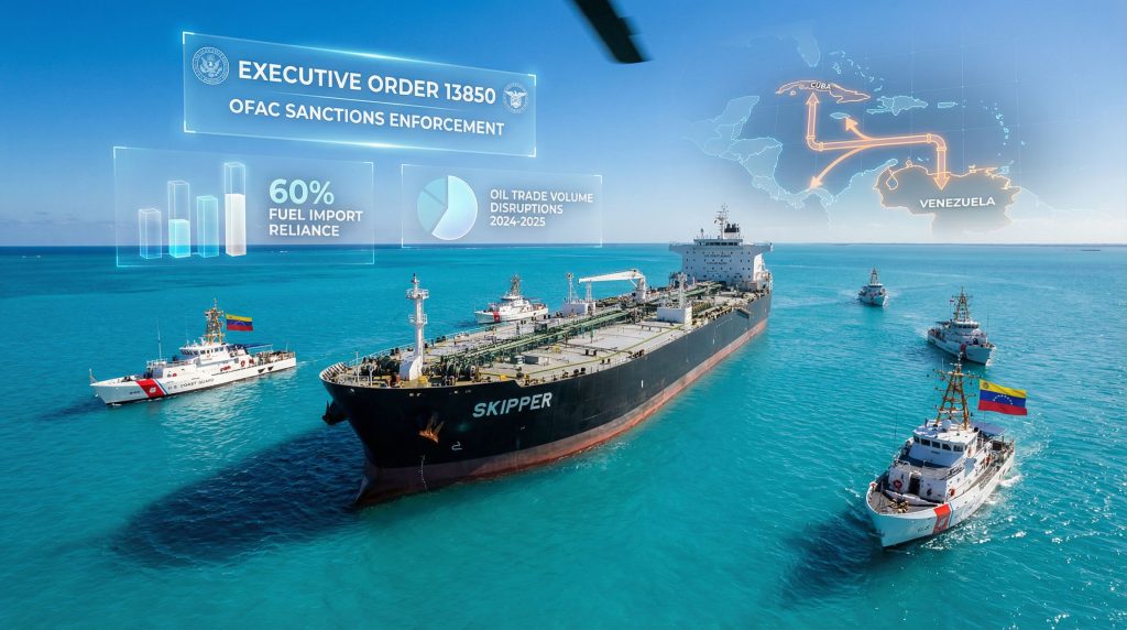 Sanctions impact Venezuela-Cuba oil trade routes.