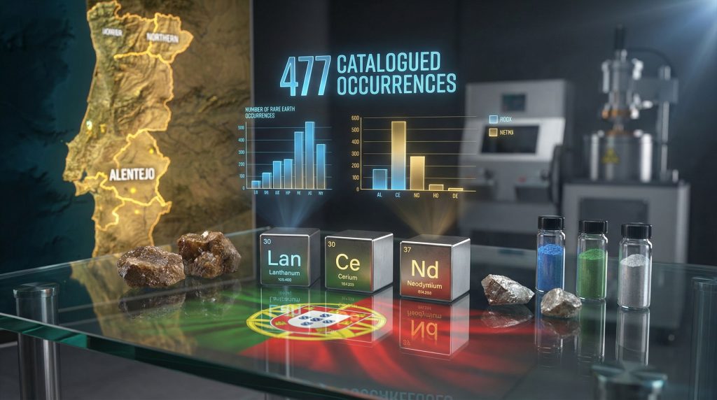 Portugal rare earth potential mapping exploration.