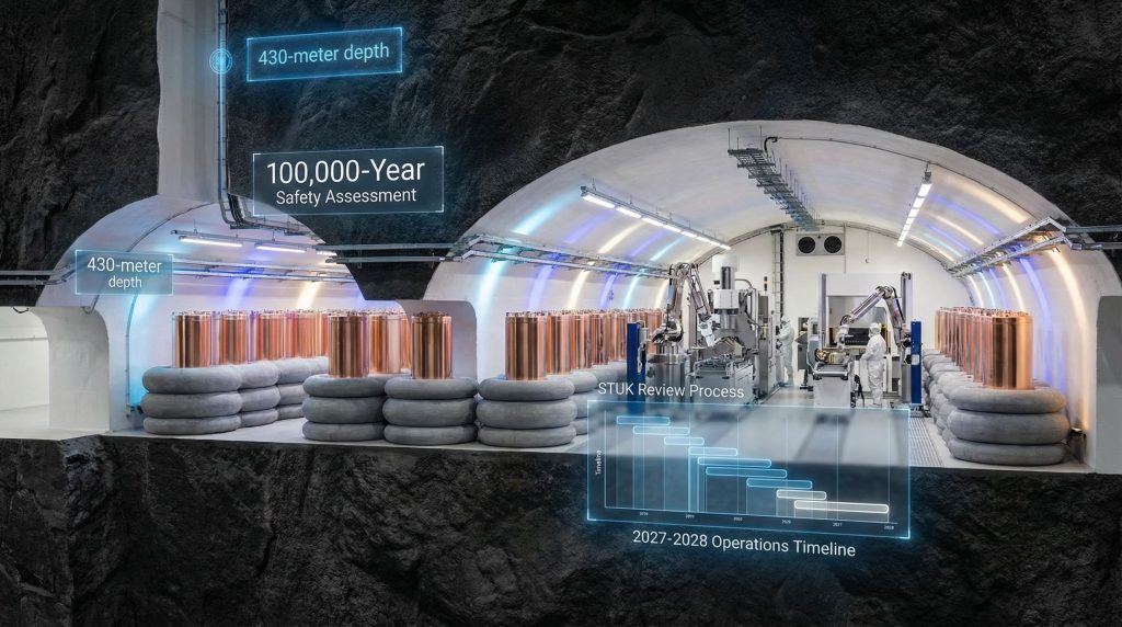 Underground facility highlighting Finnish nuclear fuel repository licence delay.
