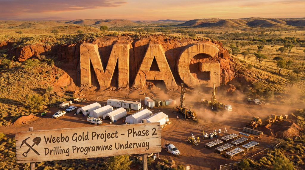 Magmatic Resources Ltd-MAG-Weebo Gold Project drilling site landscape.