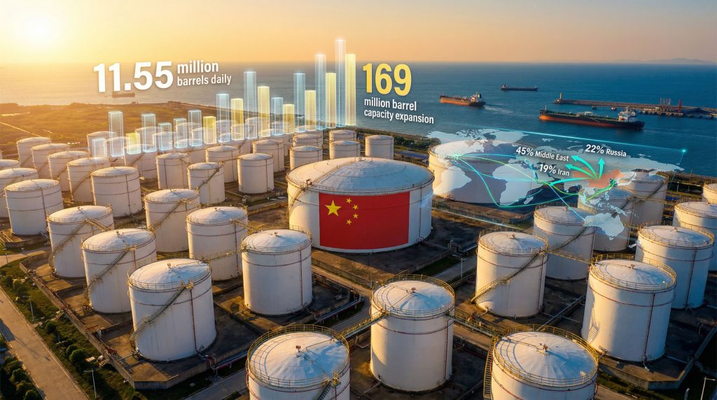 China's oil imports 2025: capacity growth visualization.