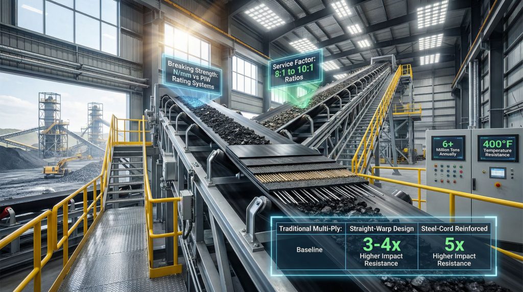 Industrial facility showcasing strong conveyor belt solution.