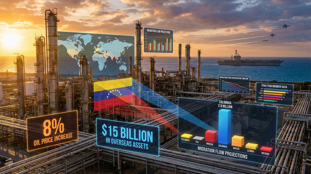 Oil refinery, data visualizations, and jet fighters.