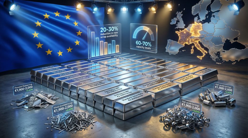 EU secondary aluminium prices visualized with bars.