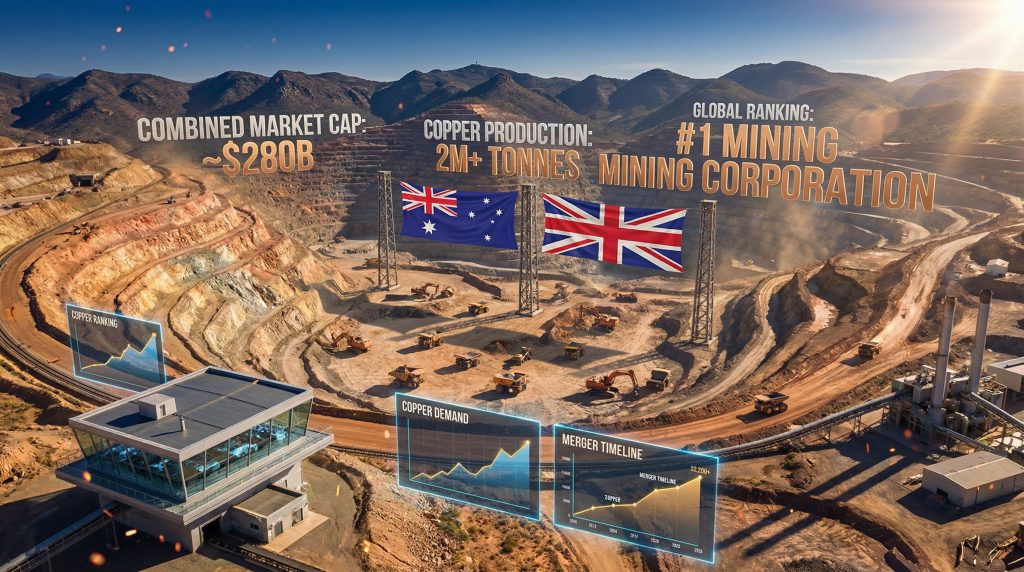 Mining landscape illustrating Glencore Rio Tinto merger.