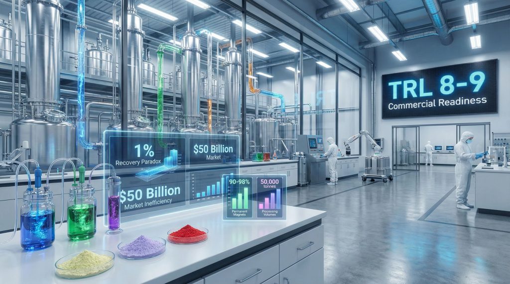 Advanced laboratory for recycling rare earth elements.