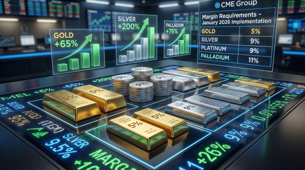 CME margin changes for precious metals visualized.