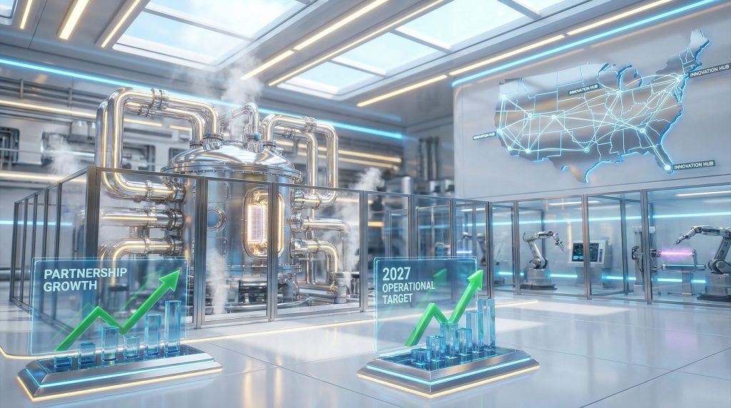 High-tech fusion facility partnership growth.