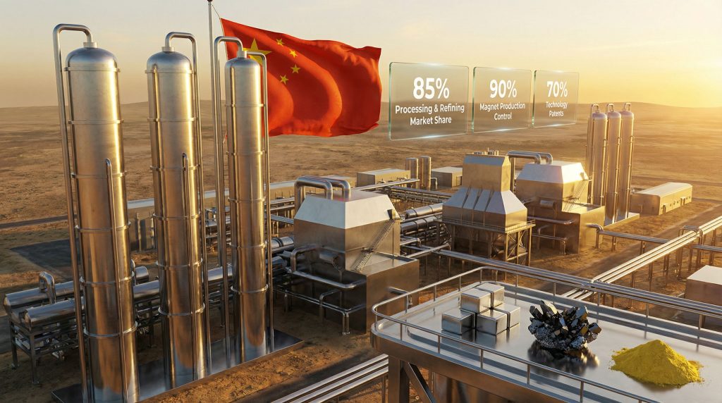 China’s rare earth industrial strategy visualized with factory.