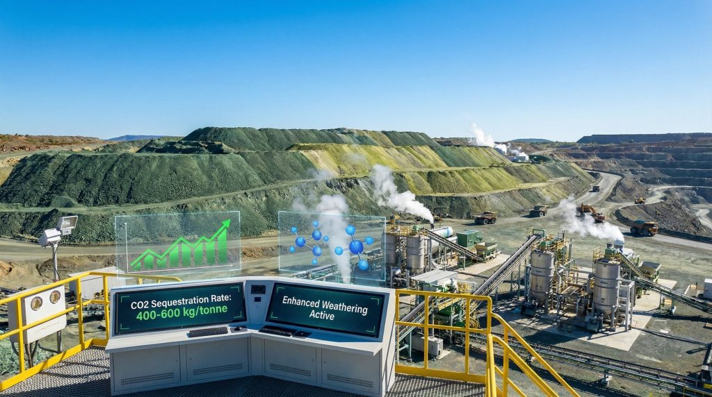 Mining site showcasing carbon sequestration technology.