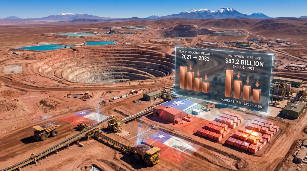 Chile copper production forecasts with investment data.