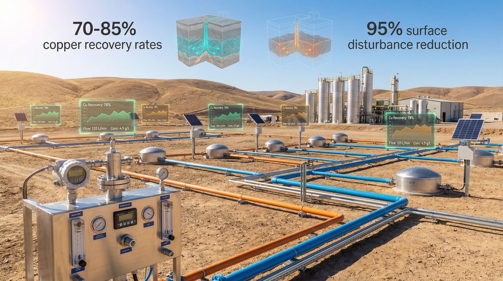 Florence Copper wellfield operations with recovery stats.