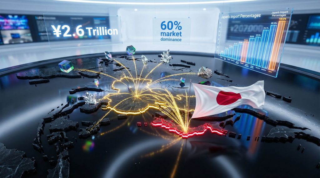 China-Japan import curbs on rare earths visualization.