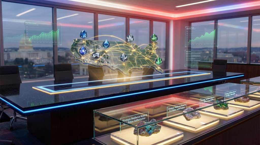 Holographic display of US critical mineral resources.