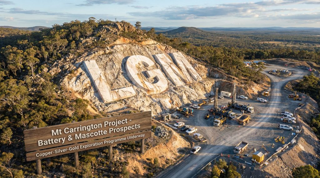 Legacy Minerals Holdings Ltd-LGM-Mt Carrington project site with equipment.