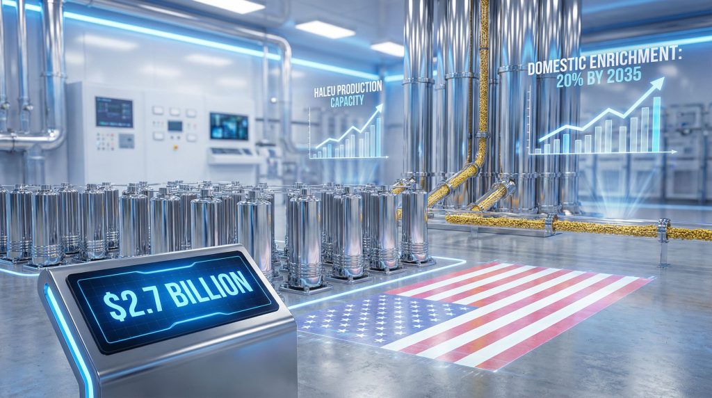 Uranium enrichment infrastructure investment visualization.